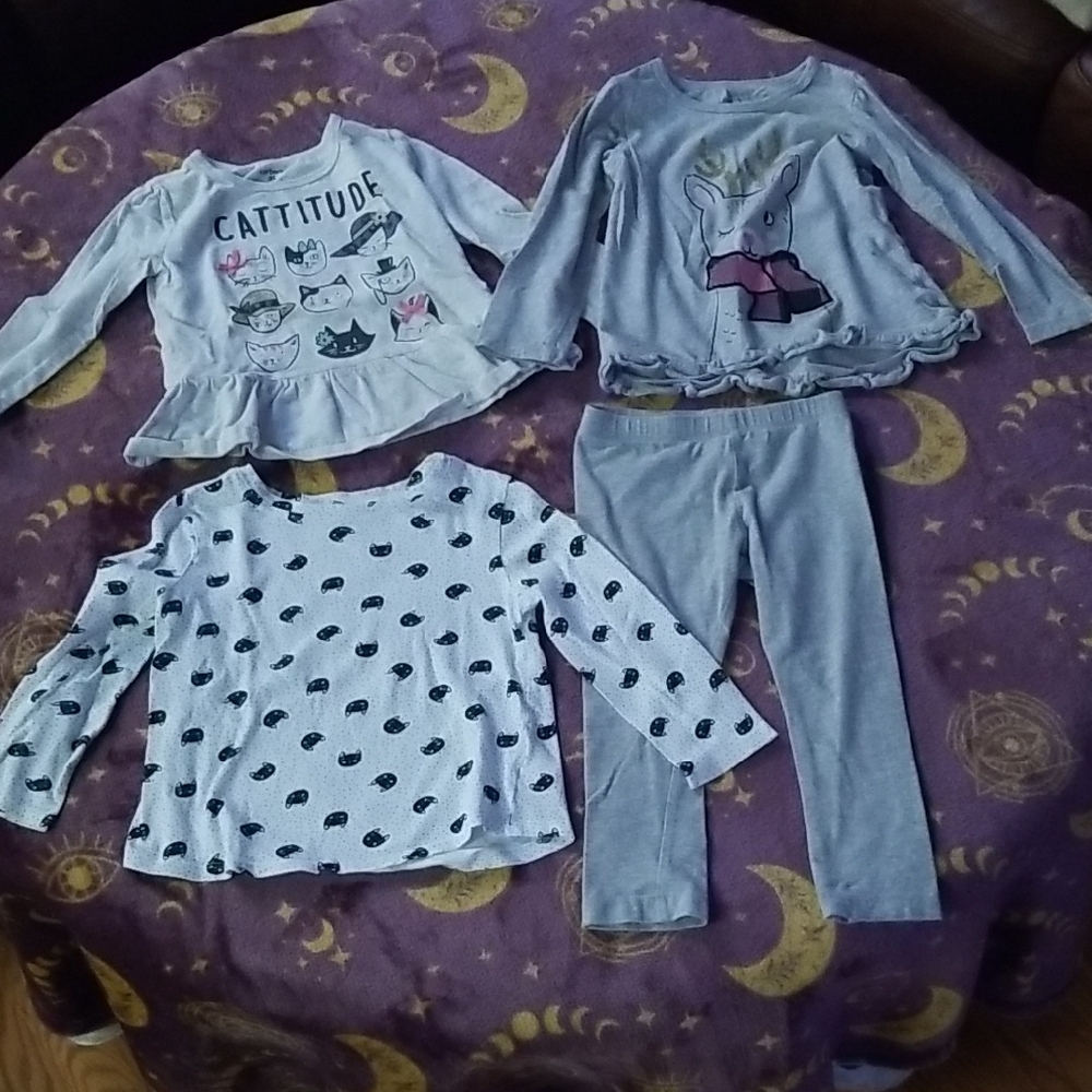 ❣5 for $25 Sale❣Bundle Of Cattitude Black & Gray Tops & Pants - Size 3T